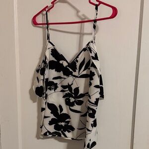 SHEIN Black and White Floral Camisole